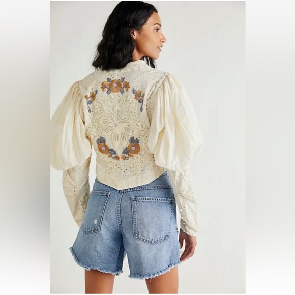 Free People Tops - Free People Romantic Revival Lightweight Fitted Jacket XS Ivory BNWT £448.